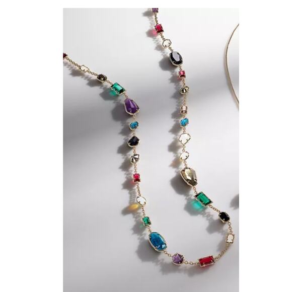 Kendra Scott Long Joann Necklace, $89 Retail 34 inch multi colors and shapes - Picture 1 of 6
